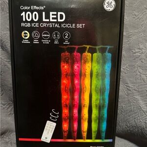 GE Color Effects 100 LED RGB Ice Crystal Icicle Set